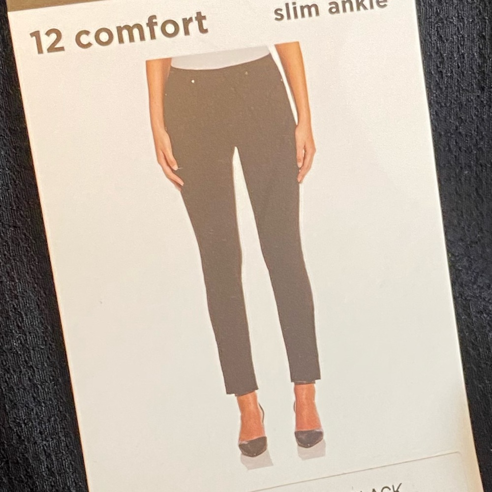 Rafaella black slim ankle pant with stretch- new